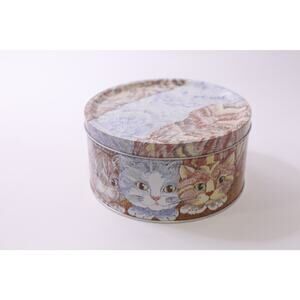 Avon, Cute Cats Tin Box, Round, 7", Metal Container, Home Decor, ~ 251222-WH 866